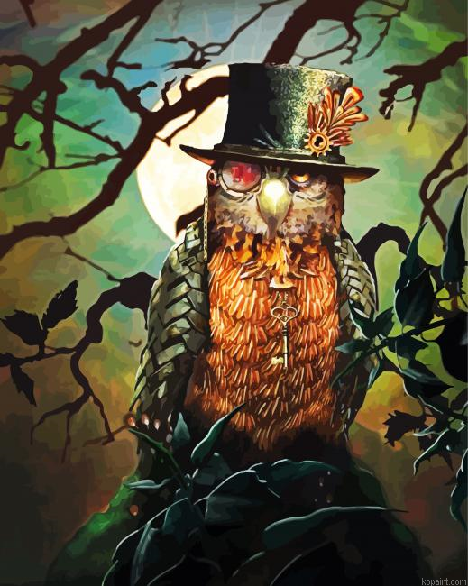 Steampunk Owl Painting By Numberss.png