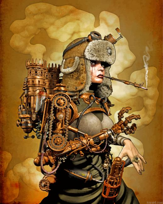 Steampunk Woman Painting By Numberss.png