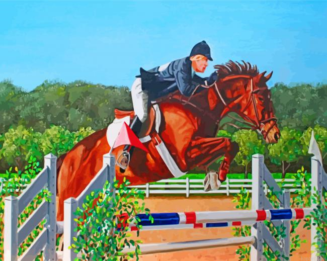Steeplechase Horse Race Painting By Numberss.png