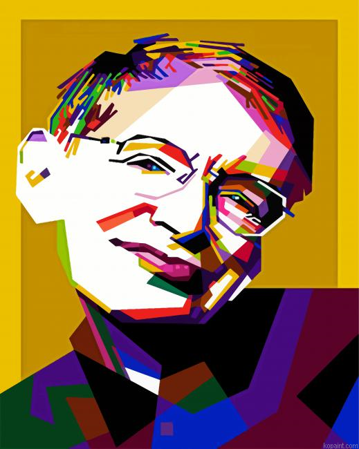 Stephen Hawking Pop Art Painting By Numberss.png