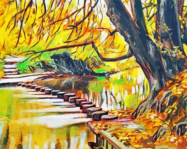 Stepping Stones In The River Paint By Numbers