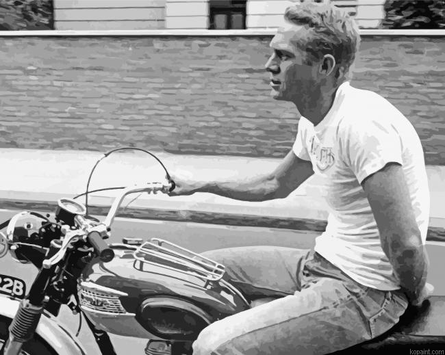 Steve Mcqueen Black And White Painting By Numberss.png