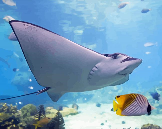 Stingray Under Water Painting By Numberss.png