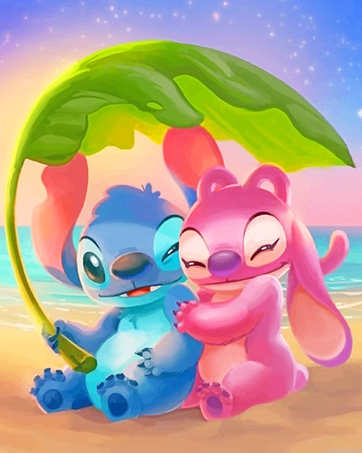 Stitch And His Cute Wifey New Painting By Numberss.png