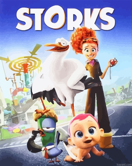 Storks Poster Painting By Numberss.png