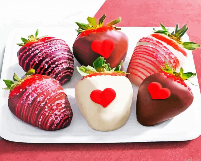 Strawberries Dipped In Chocolate Painting By Numberss.png