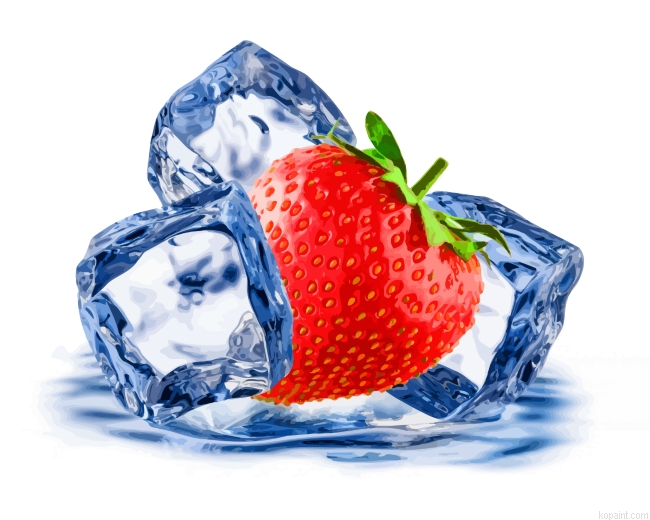 Strawberry And Ice Painting By Numberss.png