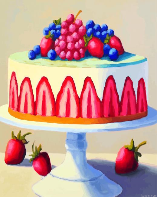 Strawberry Cake Painting By Numberss.png