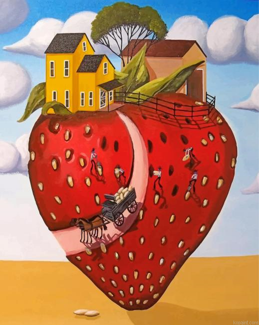 Strawberry House Painting By Numberss.png