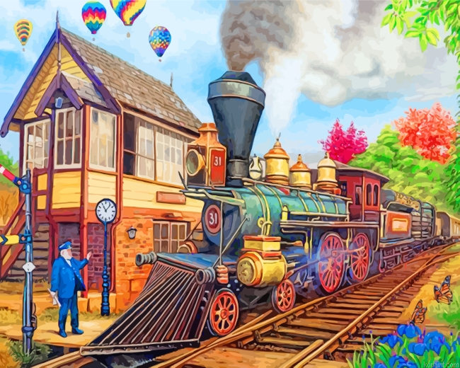 Stream Train Station Painting By Numberss.png