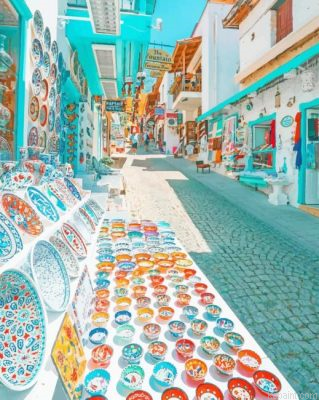 Street Market Kalkan Antalya Turkey Painting By Numberss.png