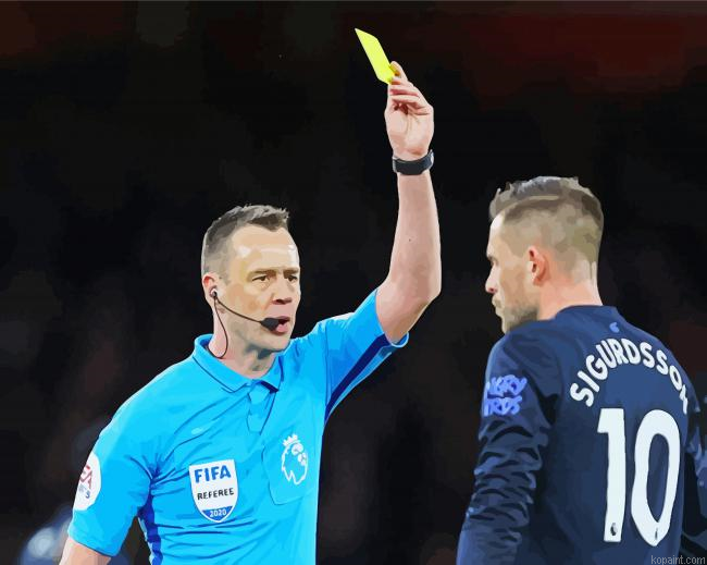 Stuart Attwell Giving Yellow Card To Sigurdsson Painting By Numberss.png
