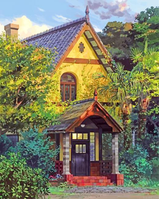 Studio Ghibli House Painting By Numberss.png