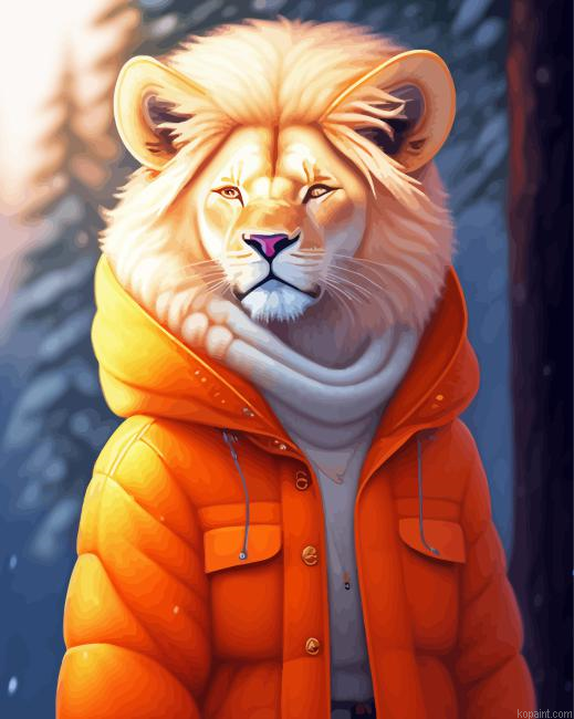 Stylish Lion Painting By Numberss.png