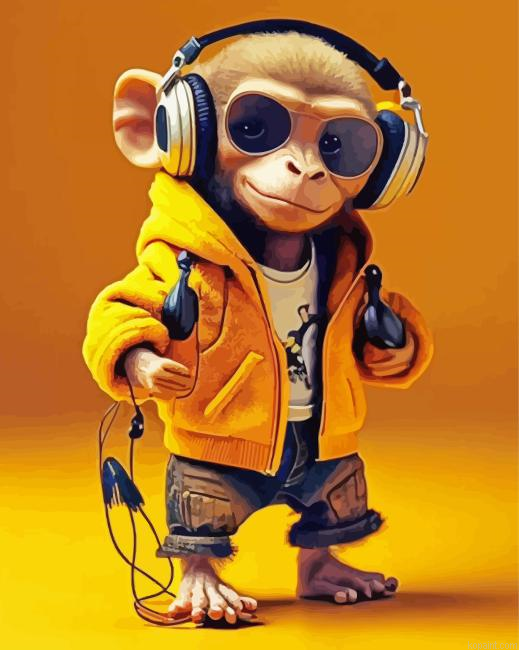 Stylish Monkey Painting By Numberss.png