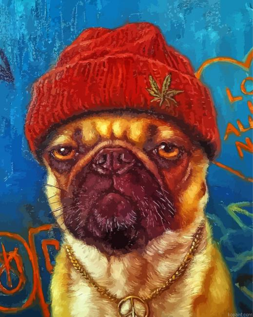 Stylish Pug Dog Painting By Numberss.png