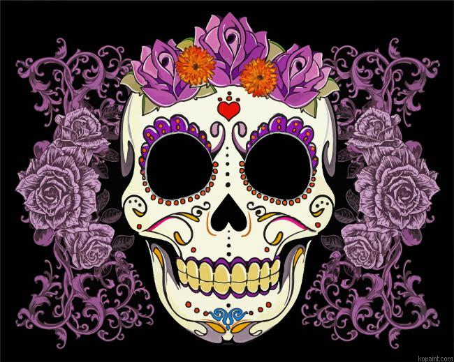 Sugar Skull Art Painting By Numberss.png
