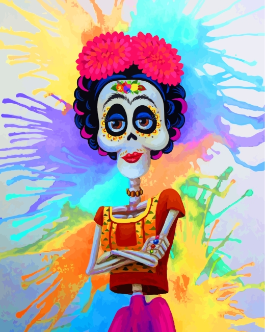 Sugar Skull Frida Painting By Numberss.png