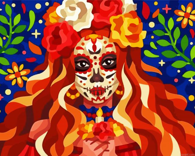 Sugar Skull Lady Paint By Numbers.png