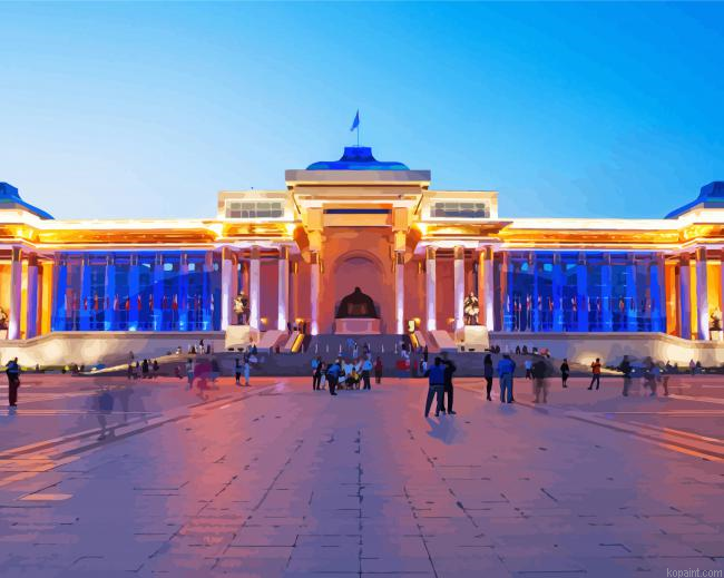 Sukhbaatar Square Mongolia Painting By Numberss.png
