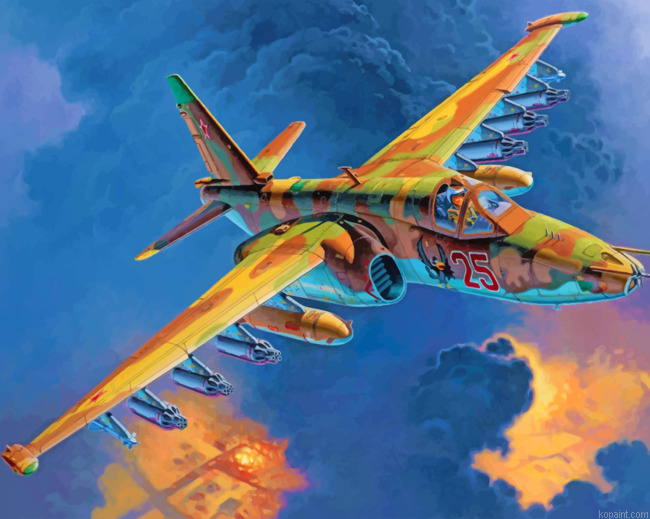 Sukhoi Su 25 Aircraft Painting By Numberss.png