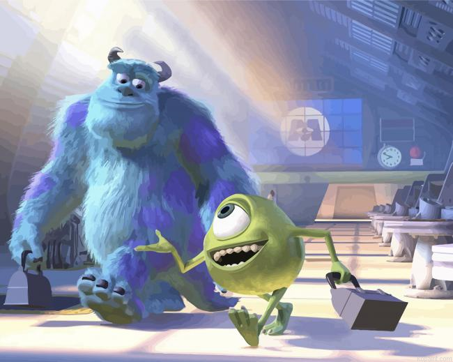 Sully And Mike Monsters Inc Painting By Numberss.png