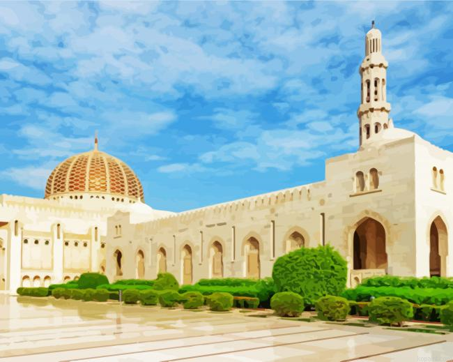Sultan Qaboos Grand Mosque Muscat Building Paint By Numbers