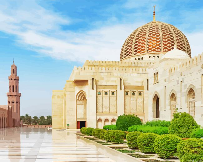 Sultan Qaboos Grand Mosque Muscat Paint By Numbers