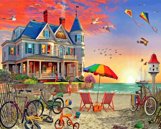 Summer Beach House Painting By Numberss.png