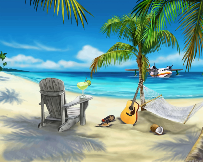 Summer Beach Painting By Numberss.png