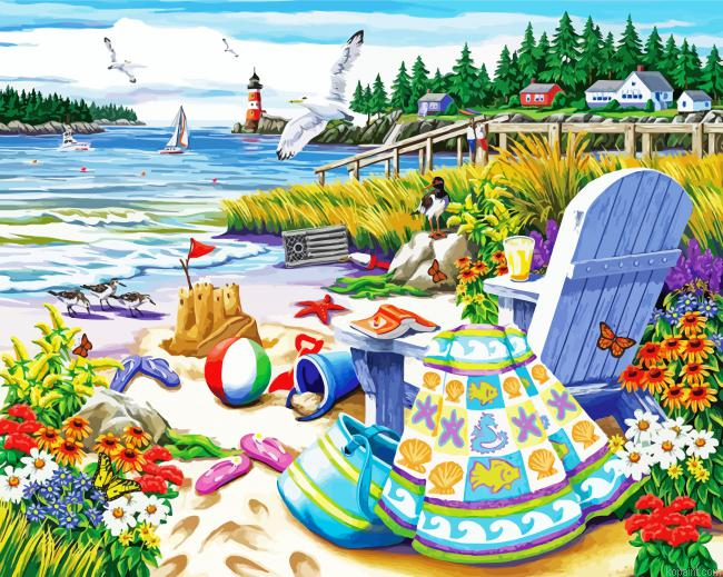 Summer Morning By Sea Paint By Numbers.png