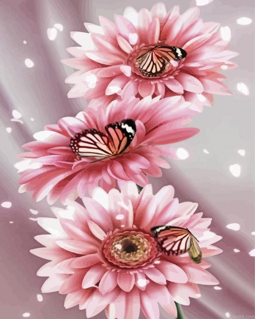 Sunflowers And Butterflies Painting By Numberss.png