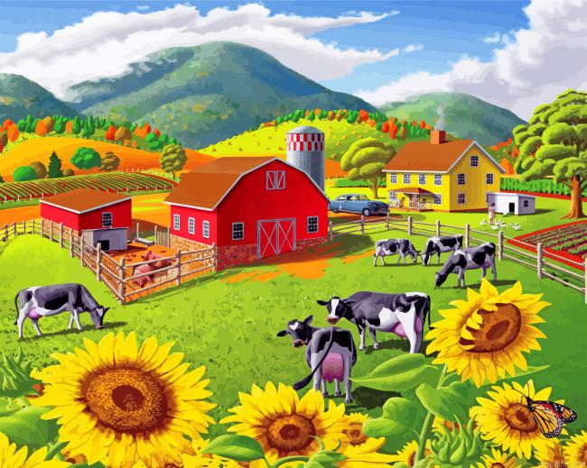 Sunflowers Farm Painting By Numberss.png