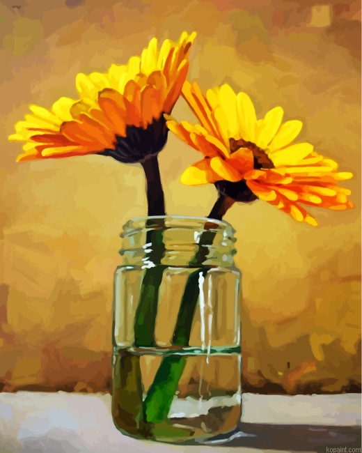 Sunflowers In Glass Painting By Numberss.png