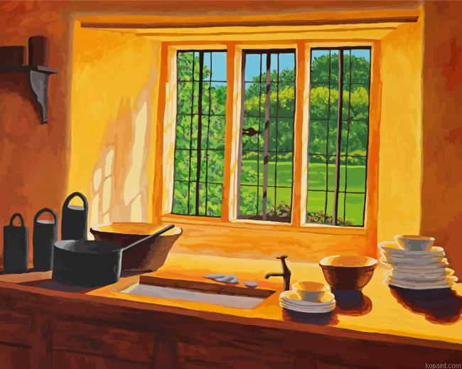 Sunny Kitchen Window View Painting By Numberss.png