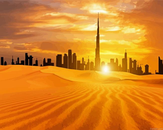 Sunrise In Dubai Desert Painting By Numberss.png