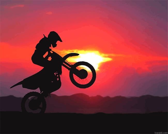 Sunrise Motorcycle Silhouette New Painting By Numberss.png