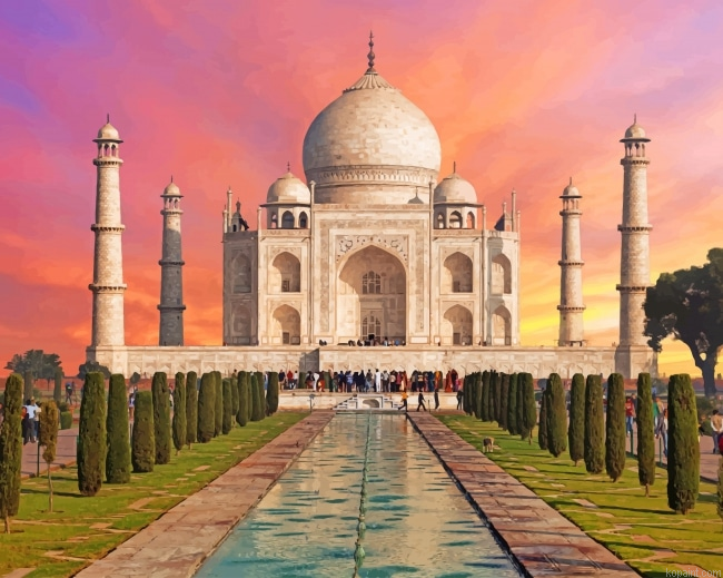 Sunrise Taj Mahal Agra New Painting By Numberss.png