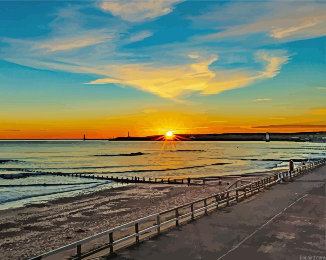 Sunset Aberdeen Beach Painting By Numberss.png