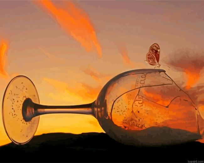 Sunset And Broken Glass Painting By Numberss.png