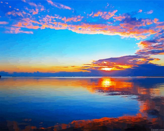 Sunset At Belize Beach Paint By Numbers.png