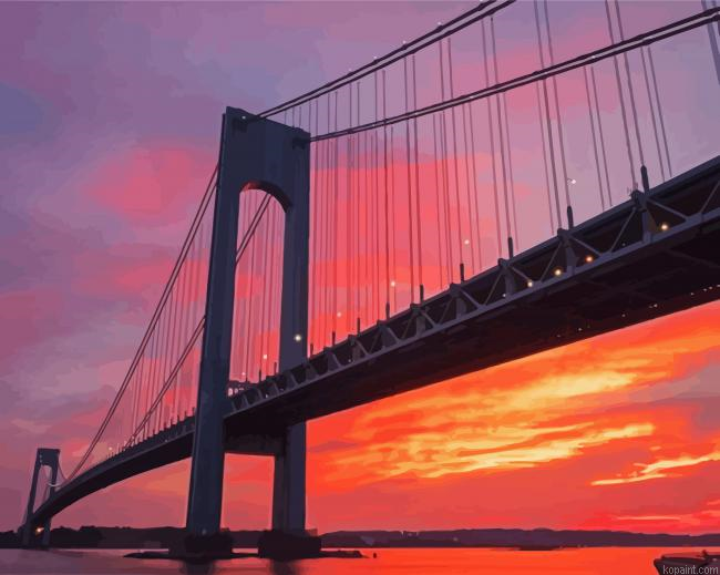 Sunset At Brooklyn Bridge Painting By Numberss.png