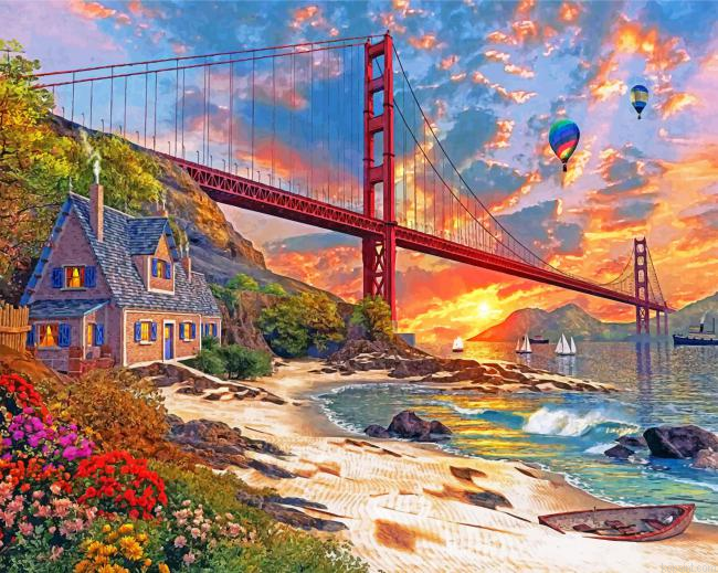 Sunset At Golden Gate Painting By Numberss.png