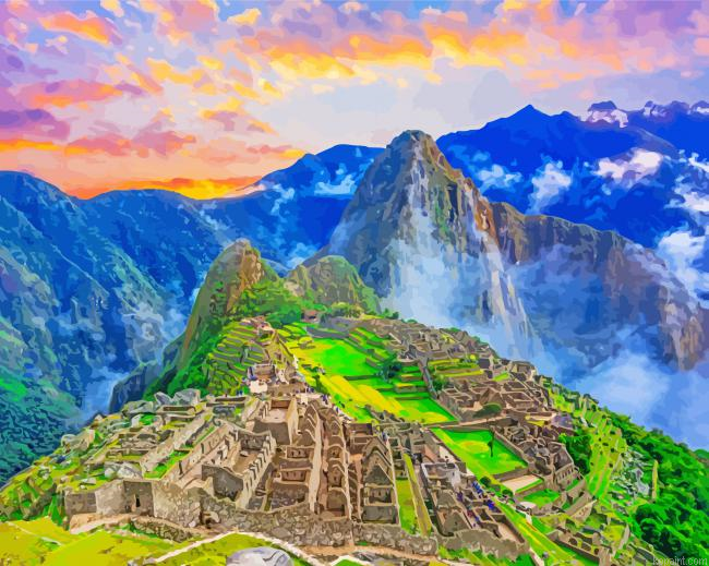 Sunset At Machu Picchu Paint By Numbers