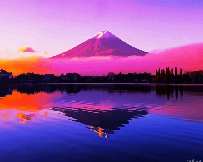 Sunset At Mt Fuji Paint By Numbers.png