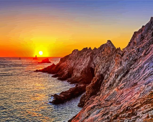 Sunset At Pointe Du Raz Painting By Numberss.png