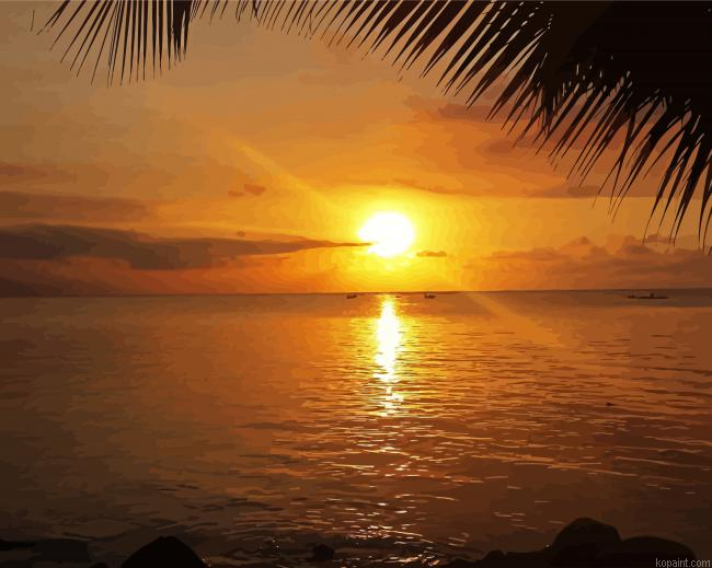 Sunset At Roatan Island Painting By Numberss.png