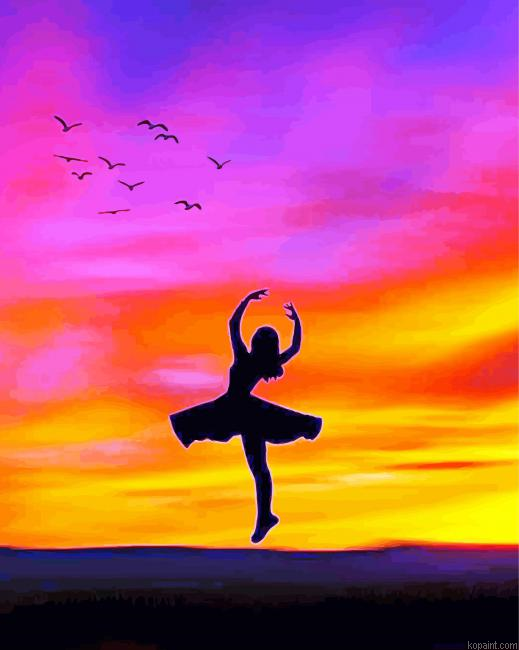 Sunset Ballerina Silhouette Painting By Numberss.png