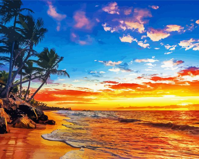 Sunset Beach Paradis Painting By Numberss.png