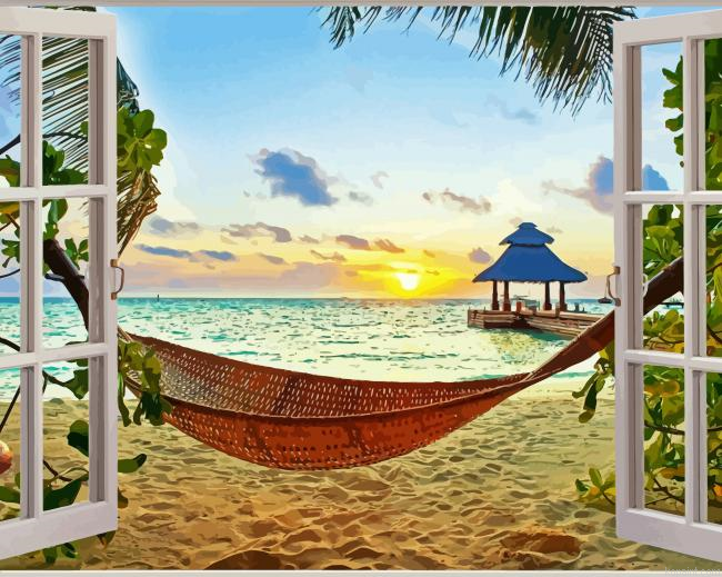 Sunset Beach Window Painting By Numberss.png